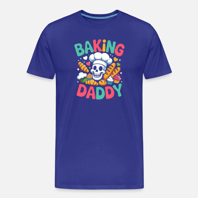 Backen Daddy Schädel Backkunst - Männer Premium Bio T-Shirt - Königsblau