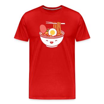 Ramen - Men's Premium Organic T-Shirt - red - Front - Damien (186cm)