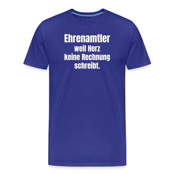 Volunteering with heart – No bill - Men's Premium Organic T-Shirt - royal blue - Front - Damien (186cm)