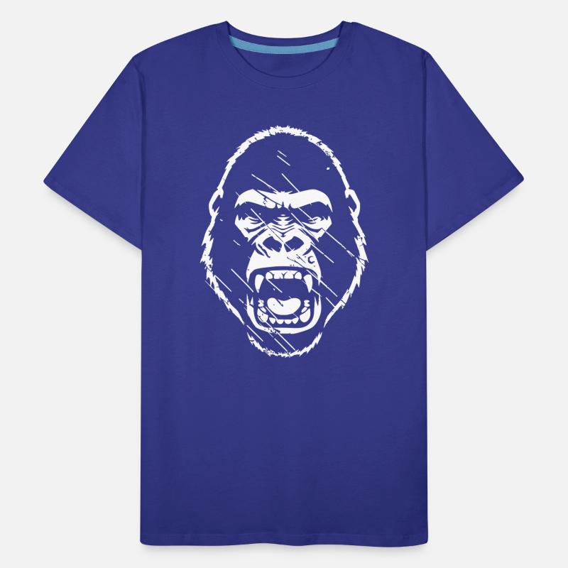 wuetender-gorilla-stencil-grunge-vector_path130 Männer Premium Bio T-Shirt