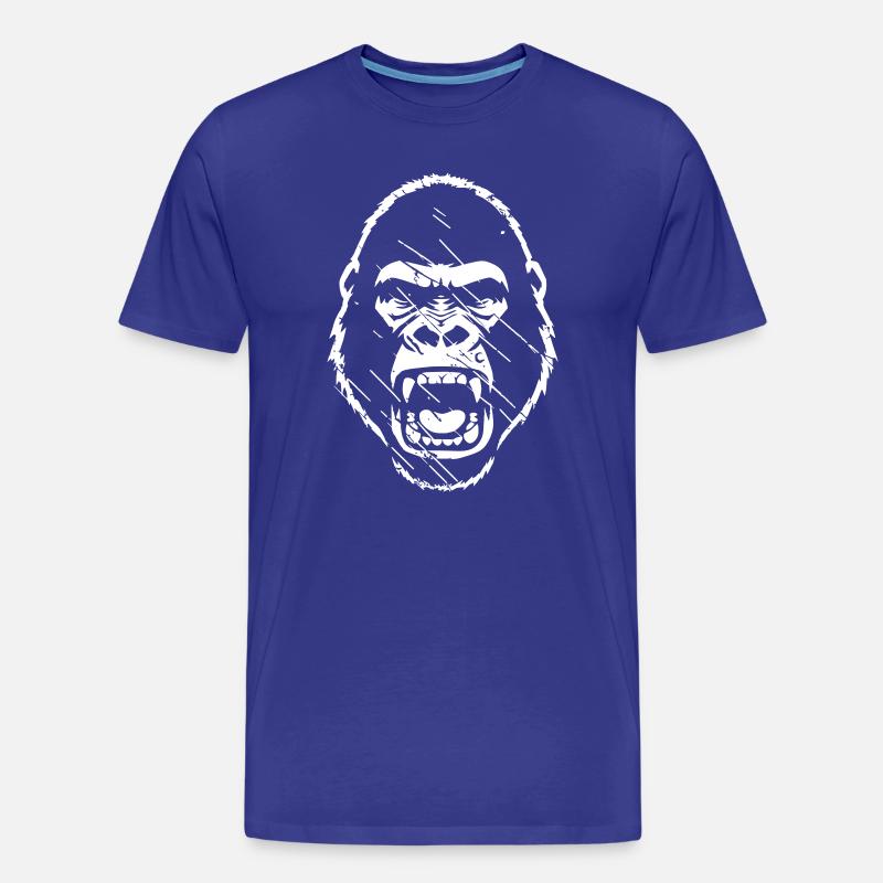 wuetender-gorilla-stencil-grunge-vector_path130 - Männer Premium Bio T-Shirt - Königsblau