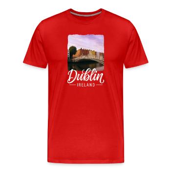 Dublin - Men's Premium Organic T-Shirt - red - Front - Damien (186cm)