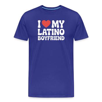 J’adore la Saint-Valentin de mon petit ami latino - T-shirt bio Premium Homme - bleu roi - Devant - Damien (186cm)