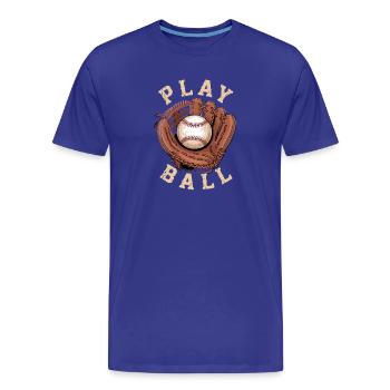 Baseball Spiel Handschuh Play Ball Design - Männer Premium Bio T-Shirt - Königsblau - Vorne - Damien (186cm)