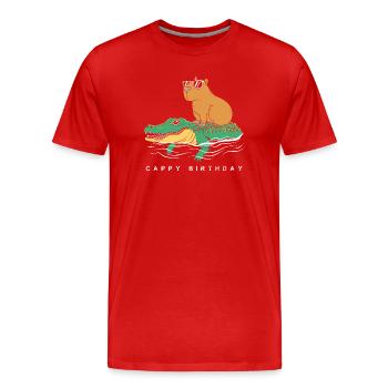 Happy Birthday - Men's Premium Organic T-Shirt - red - Front - Damien (186cm)
