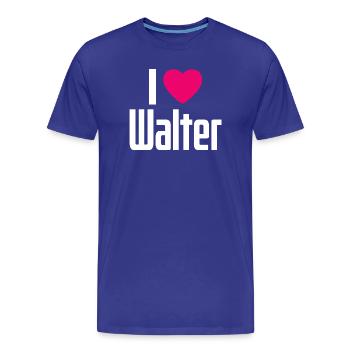 I Love Walter Pinkes Herz Ich liebe Walter - Männer Premium Bio T-Shirt - Königsblau - Vorne - Damien (186cm)