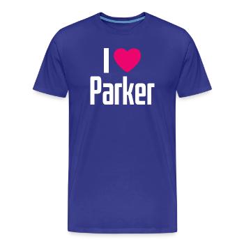 I Love Parker Pinkes Herz Ich liebe Parker - Männer Premium Bio T-Shirt - Königsblau - Vorne - Damien (186cm)