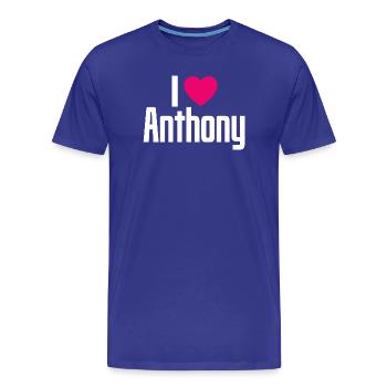 I Love Anthony Pinkes Herz Ich liebe Anthony - Männer Premium Bio T-Shirt - Königsblau - Vorne - Damien (186cm)
