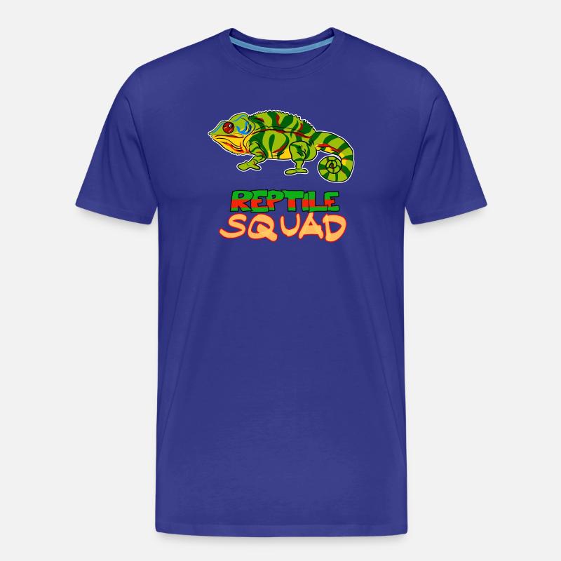 Reptile Squad Bunte Chamäleon-Kunst - Männer Premium Bio T-Shirt - Königsblau