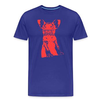 Bouledogue - T-shirt bio Premium Homme - bleu roi - Devant - Damien (186cm)
