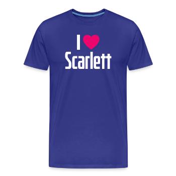 J’adore Scarlett Pink Heart J’adore Scarlett - T-shirt bio Premium Homme - bleu roi - Devant - Damien (186cm)