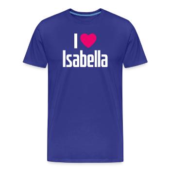 I Love Isabella Pinkes Herz Ich liebe Isabella - Männer Premium Bio T-Shirt - Königsblau - Vorne - Damien (186cm)