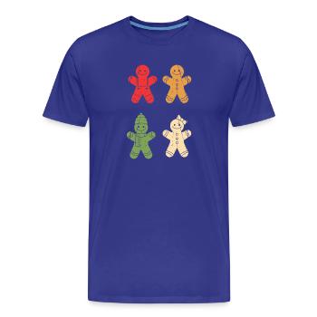 Noël en pain d’épices du Père Noël - T-shirt bio Premium Homme - bleu roi - Devant - Damien (186cm)