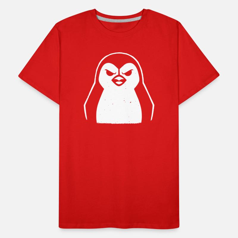penguin stencil grunge minimalist-vector Linux T-shirt bio Premium Homme