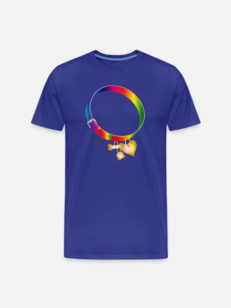 Rainbow Dog Collar Motif with Pendants - Men's Premium Organic T-Shirt - royal blue