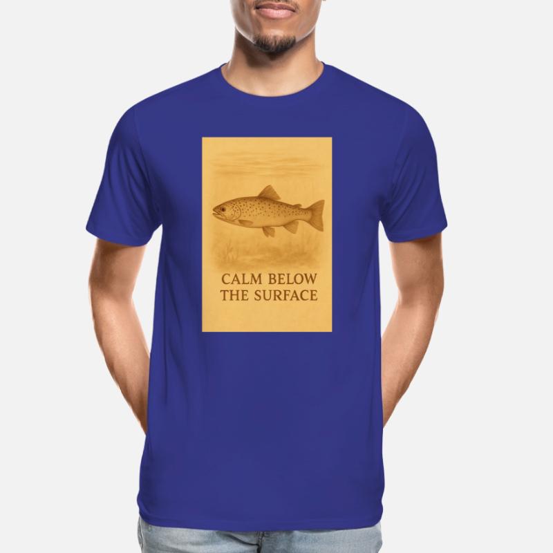 Calm Below the Surface Trout Print Men's Premium Organic T-Shirt