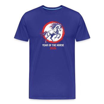 Jahr des Pferdes 2026 Chinesisches Neujahr - Männer Premium Bio T-Shirt - Königsblau - Vorne - Damien (186cm)