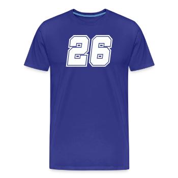 Zahl 26  - Männer Premium Bio T-Shirt - Königsblau - Vorne - Damien (186cm)