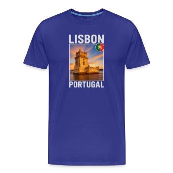 Lissabon - Männer Premium Bio T-Shirt - Königsblau - Vorne - Damien (186cm)
