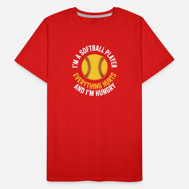 Devise des joueuses de softball affamées T-shirt bio Premium Homme