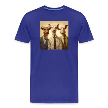 Ziegen Trio im Businesslook - Männer Premium Bio T-Shirt - Königsblau - Vorne - Damien (186cm)