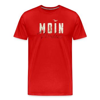 North Sea - Moin - Men's Premium Organic T-Shirt - red - Front - Damien (186cm)