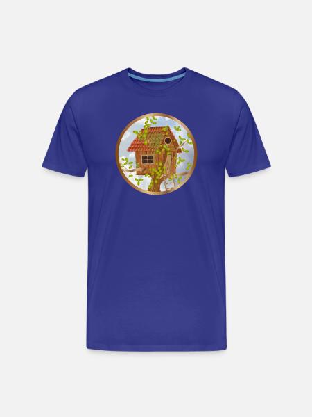 Cozy treehouse in the treetop - Men's Premium Organic T-Shirt - royal blue
