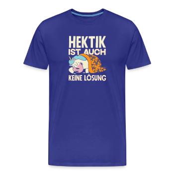 Lustiges Einhorn Keine Motivation Spruch - Männer Premium Bio T-Shirt - Königsblau - Vorne - Damien (186cm)
