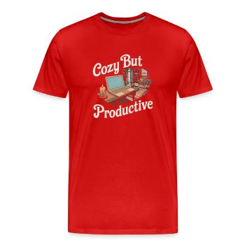 Vintage Home Office - Men's Premium Organic T-Shirt - red - Front - Damien (186cm)