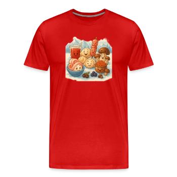 Weiter Norden - Männer Premium Bio T-Shirt - Rot - Vorne - Damien (186cm)