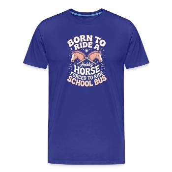 Cavalier de loisir Cheval de bataille - T-shirt bio Premium Homme - bleu roi - Devant - Damien (186cm)
