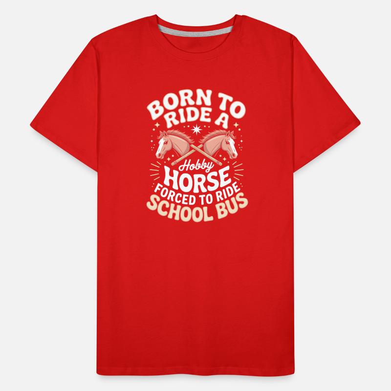 Cavalier de loisir Cheval de bataille T-shirt bio Premium Homme