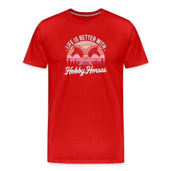 Hobby Horsing Steckenpferd - Männer Premium Bio T-Shirt - Rot - Vorne - Damien (186cm)