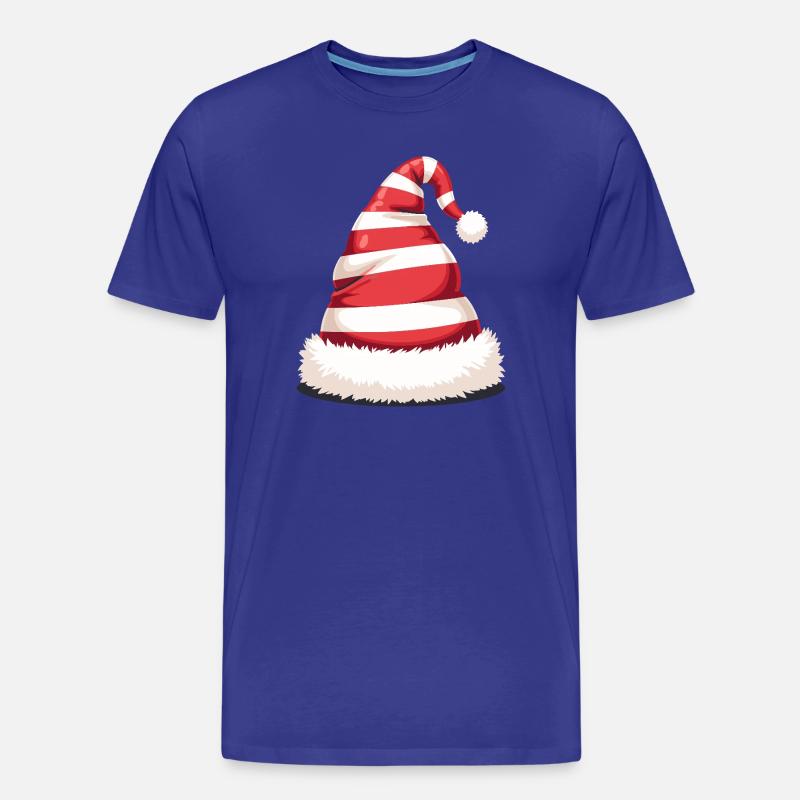 Candy Stripe Santa Hat - Männer Premium Bio T-Shirt - Königsblau