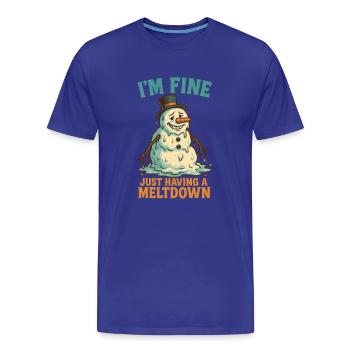 Schmelzender Schneemann I'm fine - Männer Premium Bio T-Shirt - Königsblau - Vorne - Damien (186cm)