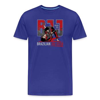 Jiu-Jitsu brésilien Arts martiaux - T-shirt bio Premium Homme - bleu roi - Devant - Damien (186cm)