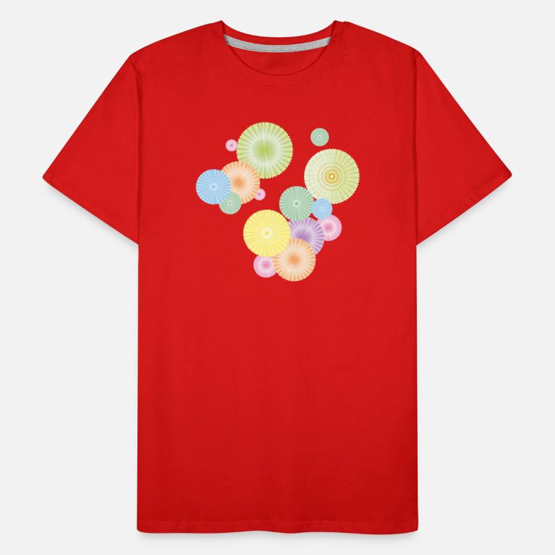 Rosettes pastel – structure en éventail décoratif T-shirt bio Premium Homme