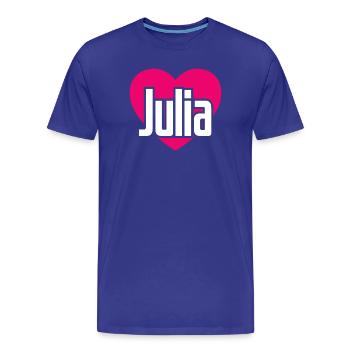 J’aime Julia Coeur rose J’aime Julia - T-shirt bio Premium Homme - bleu roi - Devant - Damien (186cm)