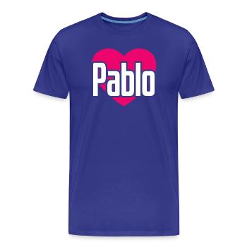 I Love Pablo Pinkes Herz Ich liebe Pablo - Männer Premium Bio T-Shirt - Königsblau - Vorne - Damien (186cm)