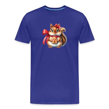 Ingwer-Eichhörnchen mit Keks - Männer Premium Bio T-Shirt - Königsblau - Vorne - Damien (186cm)