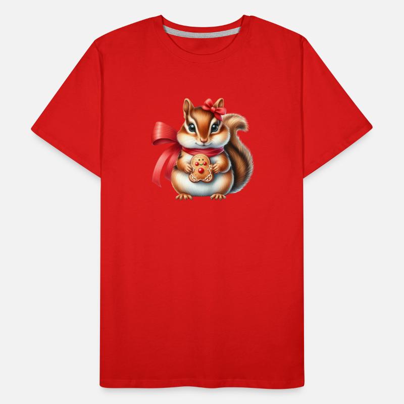 Ingwer-Eichhörnchen mit Keks Männer Premium Bio T-Shirt