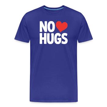 Pas de câlins s’il te plaît garde tes distances câlins antisociaux - T-shirt bio Premium Homme - bleu roi - Devant - Damien (186cm)