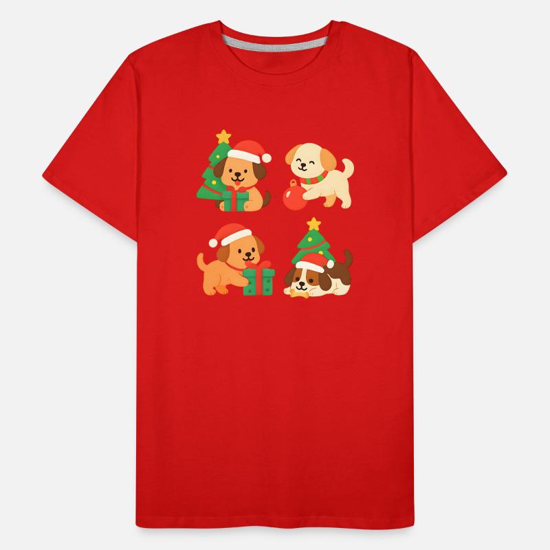 Weihnachtshunde mit Geschenken Männer Premium Bio T-Shirt