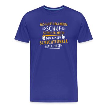 Shift Supervisor - Men's Premium Organic T-Shirt - royal blue - Front - Damien (186cm)
