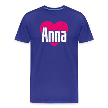 J’aime Anna Coeur Rose J’aime Anna - T-shirt bio Premium Homme - bleu roi - Devant - Damien (186cm)