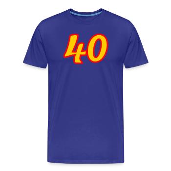 40. 40 ANS. 40e ANNIVERSAIRE. ANNIVERSAIRE 40 ANS. - T-shirt bio Premium Homme - bleu roi - Devant - Damien (186cm)