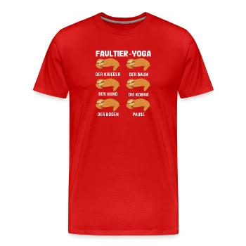Cadeau sportif de routine de yoga paresseux - T-shirt bio Premium Homme - rouge - Devant - Damien (186cm)