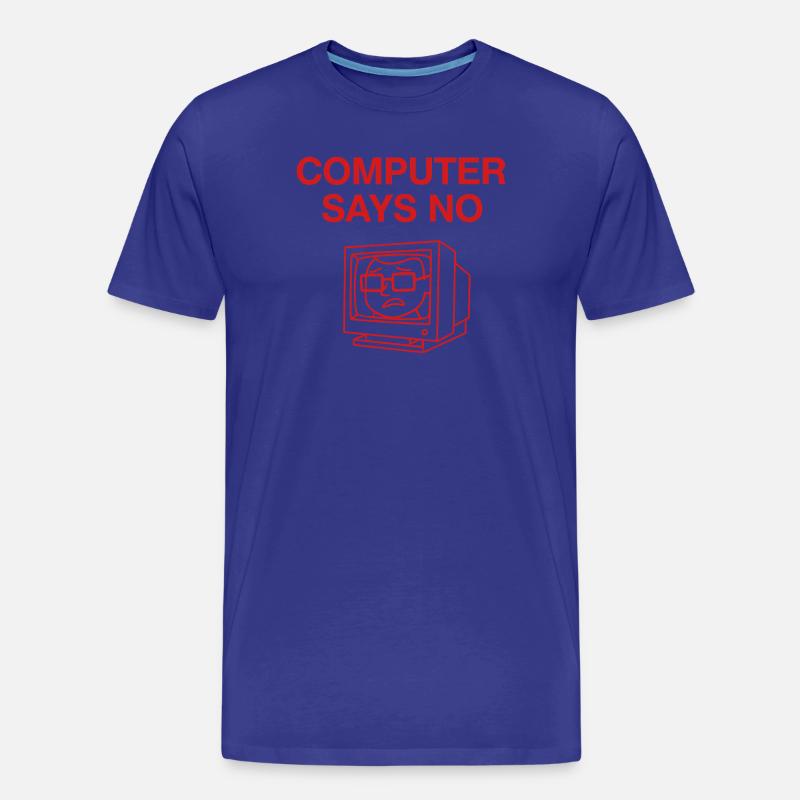 Retro Computer Says No Design - Männer Premium Bio T-Shirt - Königsblau