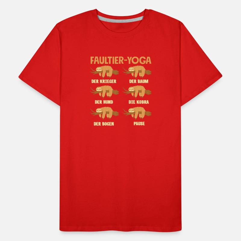 Faultier Yoga Routine Sport Geschenk Männer Premium Bio T-Shirt