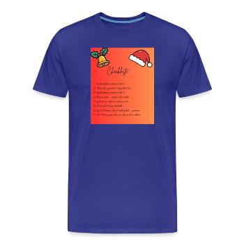 Christmas Checklist Design - Men's Premium Organic T-Shirt - royal blue - Front - Damien (186cm)